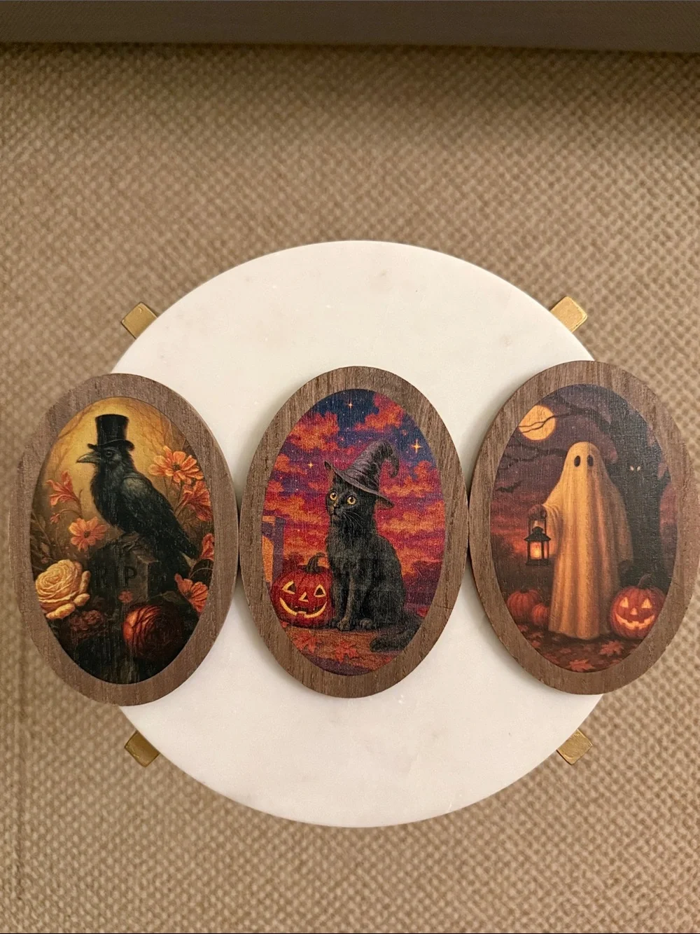 2026 Target Bullseye Playground Halloween Wood Decor, Set of 3!